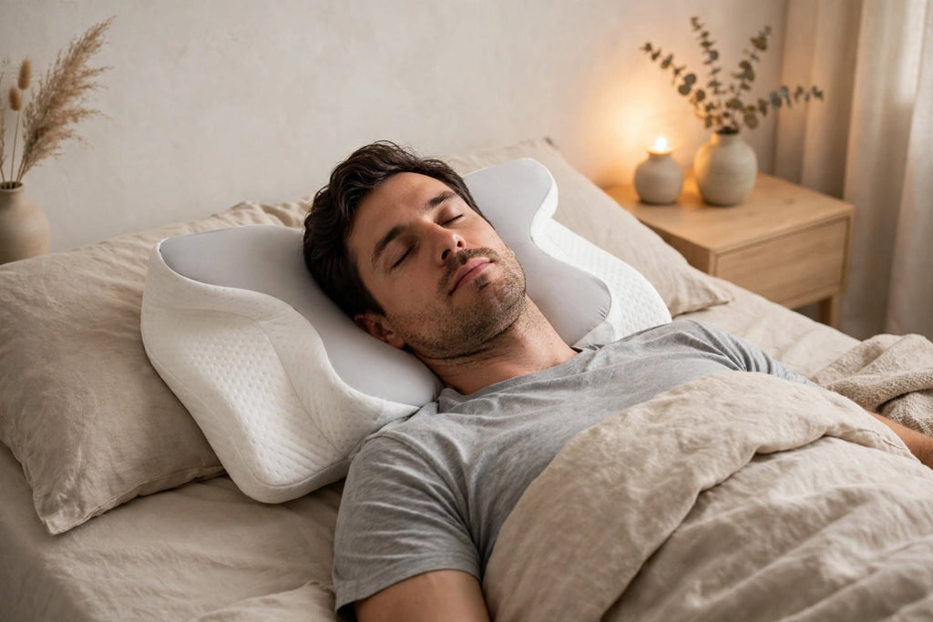 Almohada cervical viscoelástica de contorno mariposa