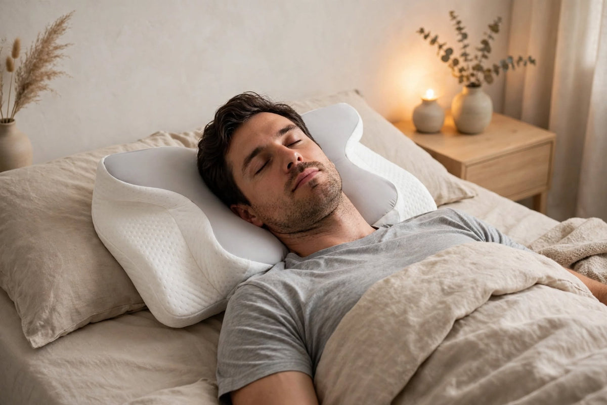 Almohada cervical viscoelástica de contorno mariposa