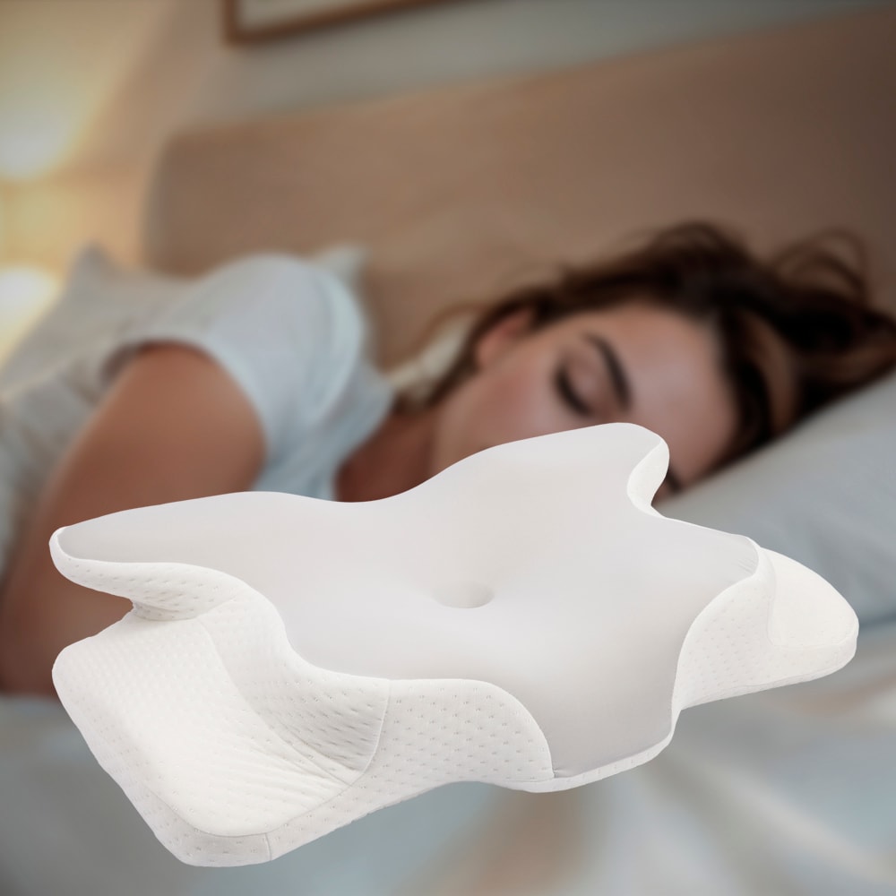 Almohada cervical viscoelástica de contorno mariposa