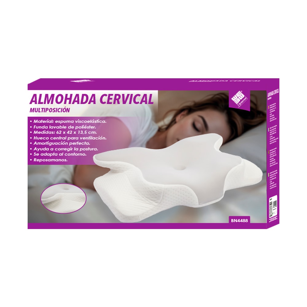 Almohada cervical viscoelástica de contorno mariposa