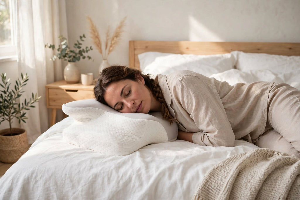 Almohada cervical viscoelástica de contorno mariposa